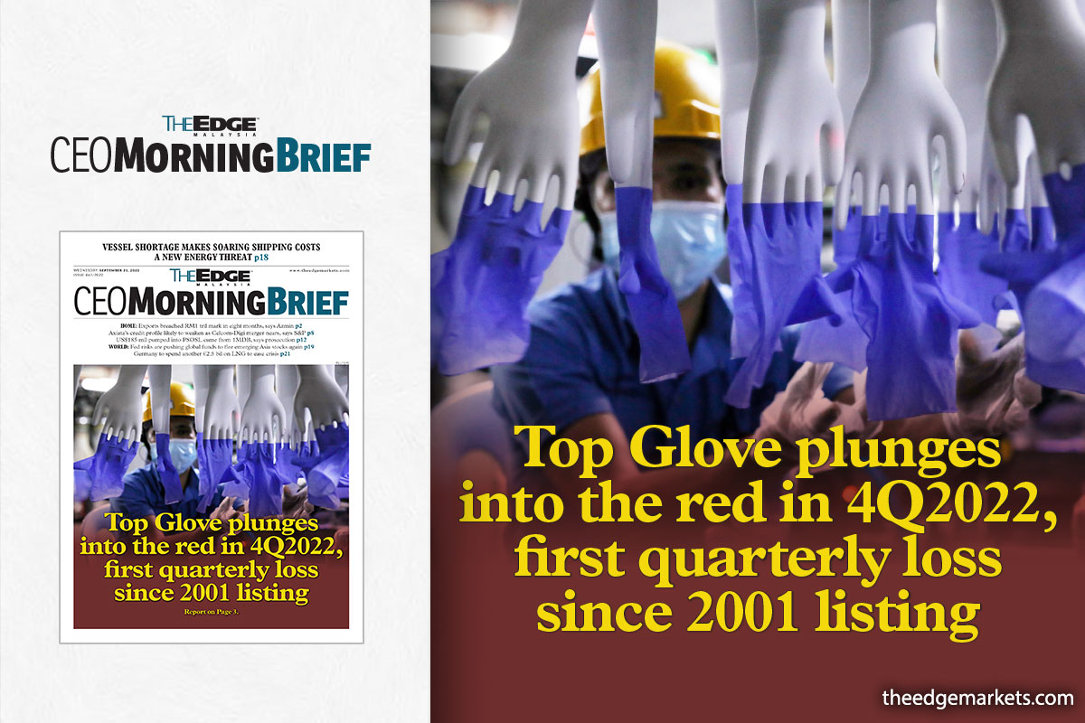 Top Glove closes final quarter of FY22 in the red with net loss of RM53m