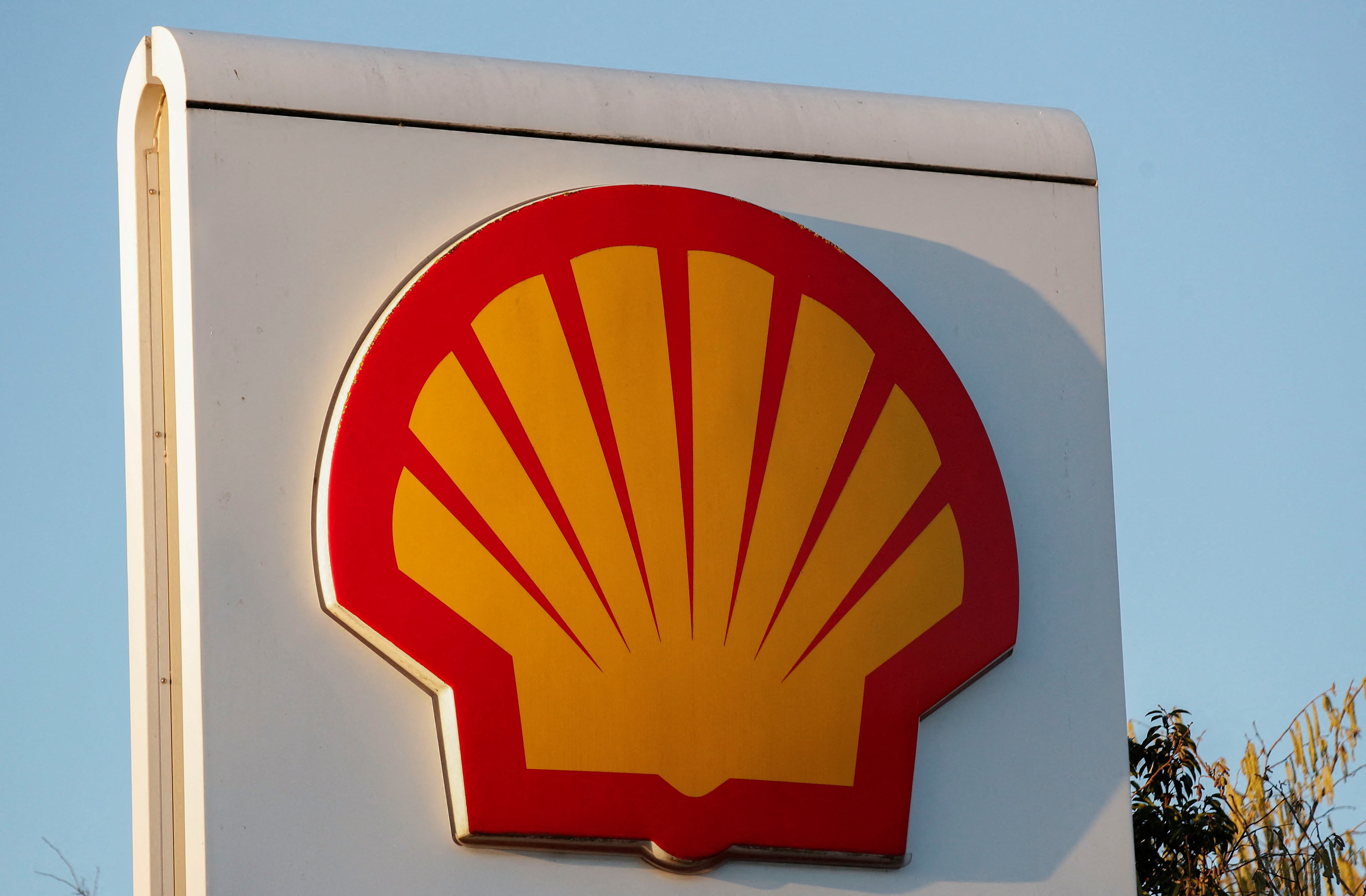 General view of a Shell petrol station sign, in Milton Keynes, Britain, January 5, 2022.