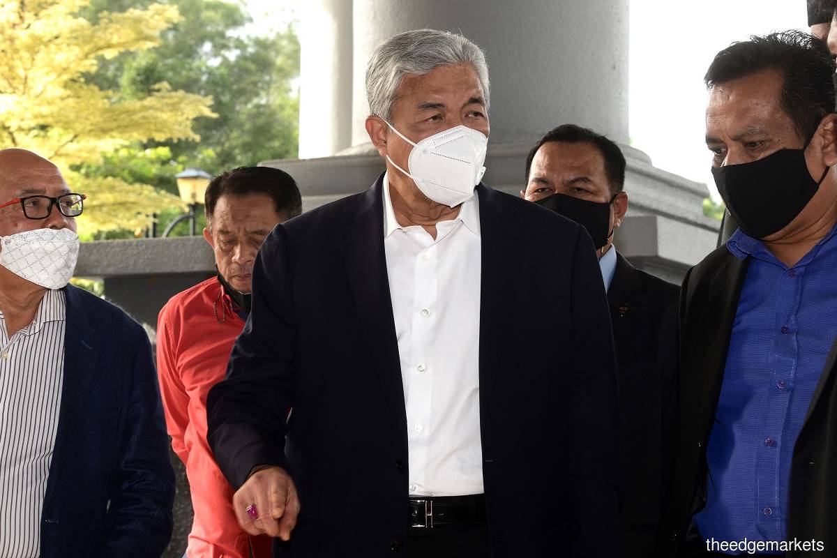 Zahid is facing 47 charges, comprising 12 for criminal breach of trust (CBT), eight for corruption and 27 for money laundering involving RM31 million of Yayasan Akalbudi funds. (Photo by Patrick Goh/The Edge)
