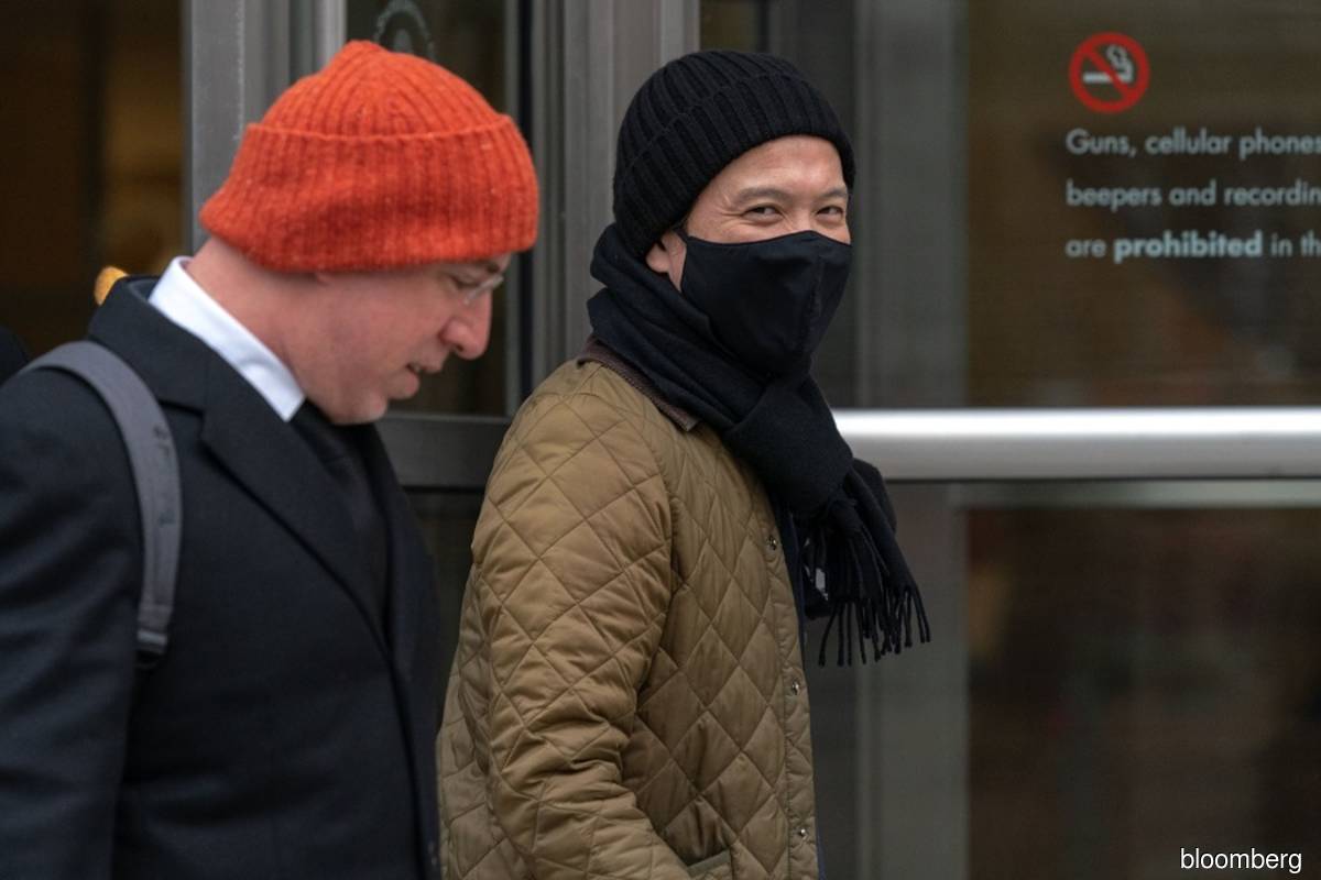 Roger Ng departs from federal court in Brooklyn on Feb 16, 2022. (Bloomberg filepix)
