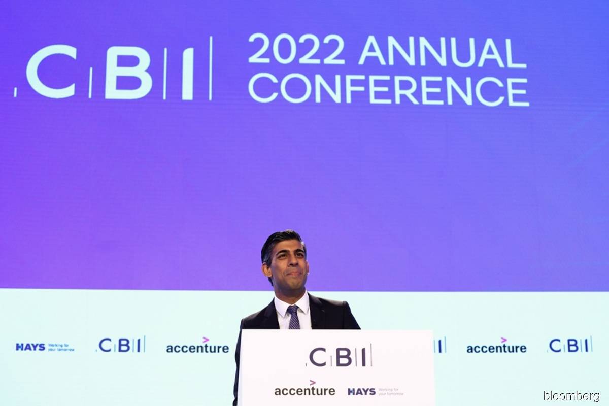 Rishi Sunak during the CBI Annual Conference in Birmingham, UK, on Nov 21, 2022.