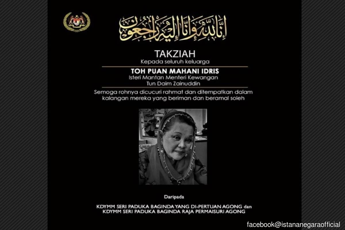 King, Queen extend condolences to Tun Daim's family | KLSE Screener