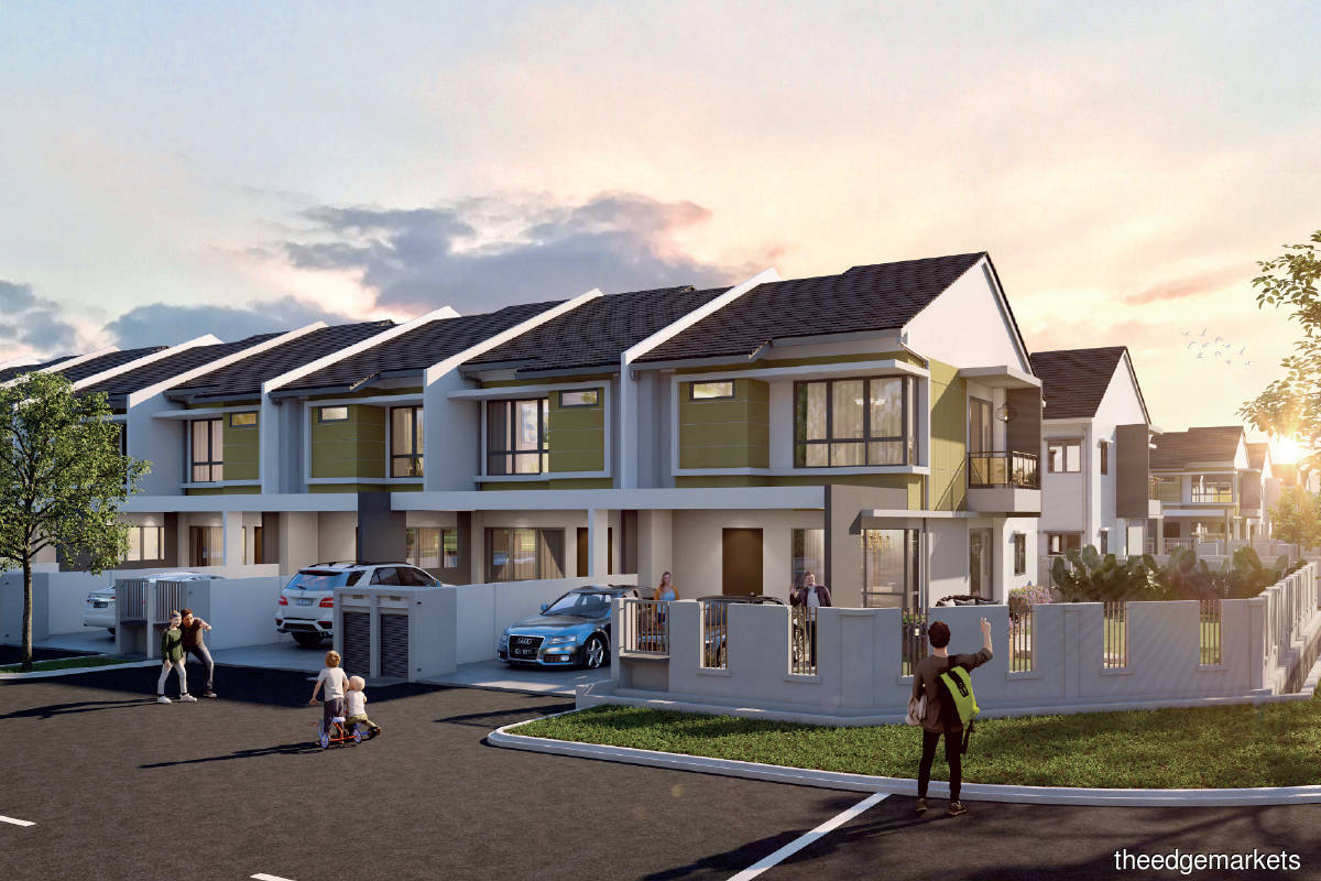 An artist’s impression of the Akina two-storey terraced homes with built-ups ranging from 1,625 to 1,805 sq ft (Photo by MKH)