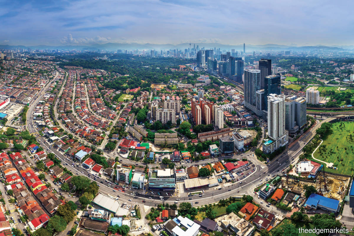 The average rents at selected high-end high-rise schemes in KL city and Bangsar (pictured) dipped marginally