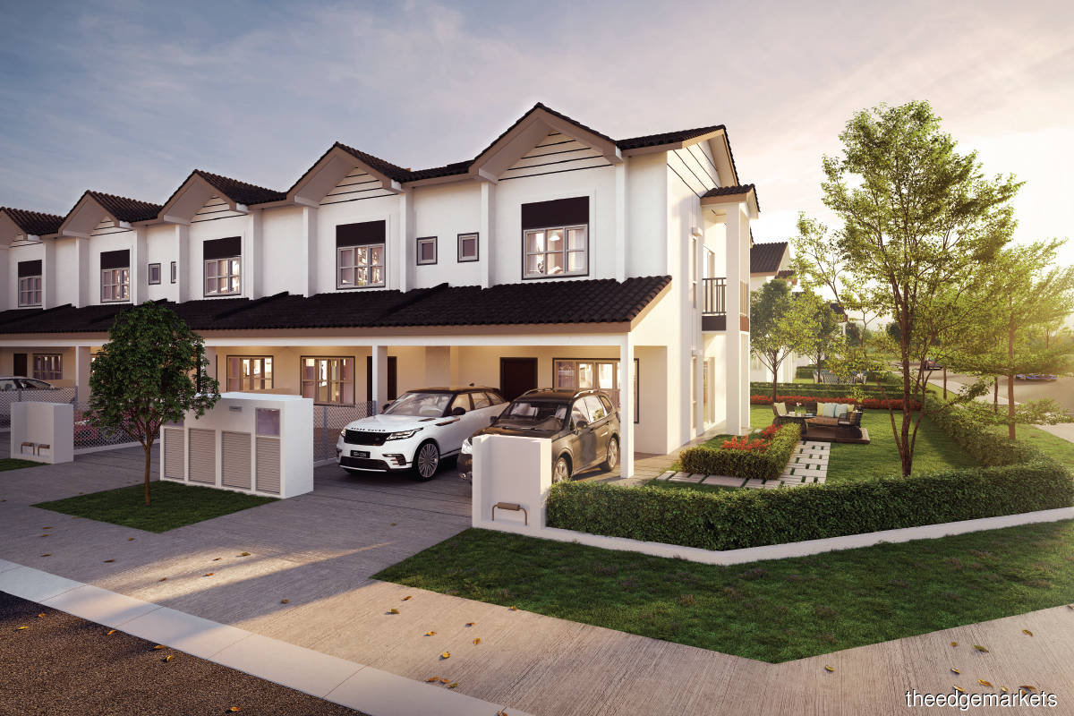 An artist’s impression of the double-storey terraced houses at M Senyum (Photo by Mah Sing)