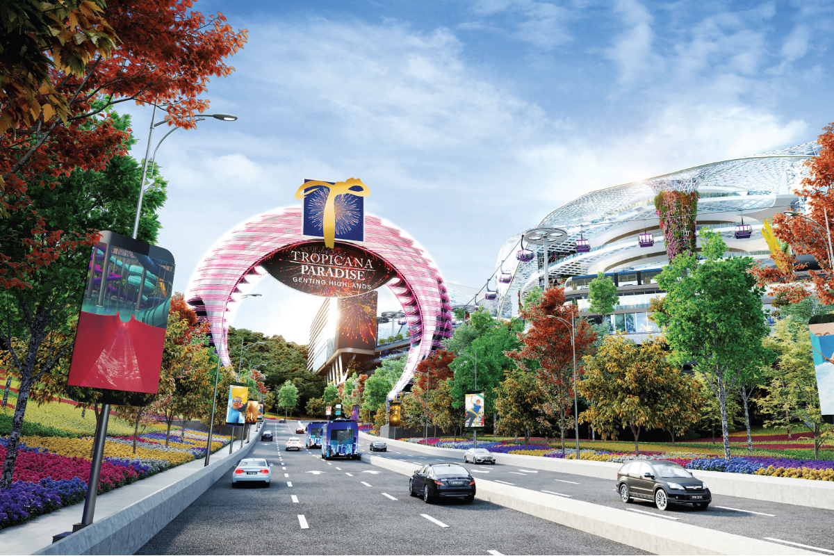 Tropicana Corp will build a three-lane dual carriageway to Tropicana Paradise, with visitors passing through the LED Moongate (Photo by Tropicana Corp)