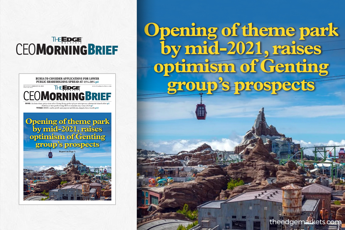 Opening of theme park by mid-2021, raises optimism of Genting group’s prospects