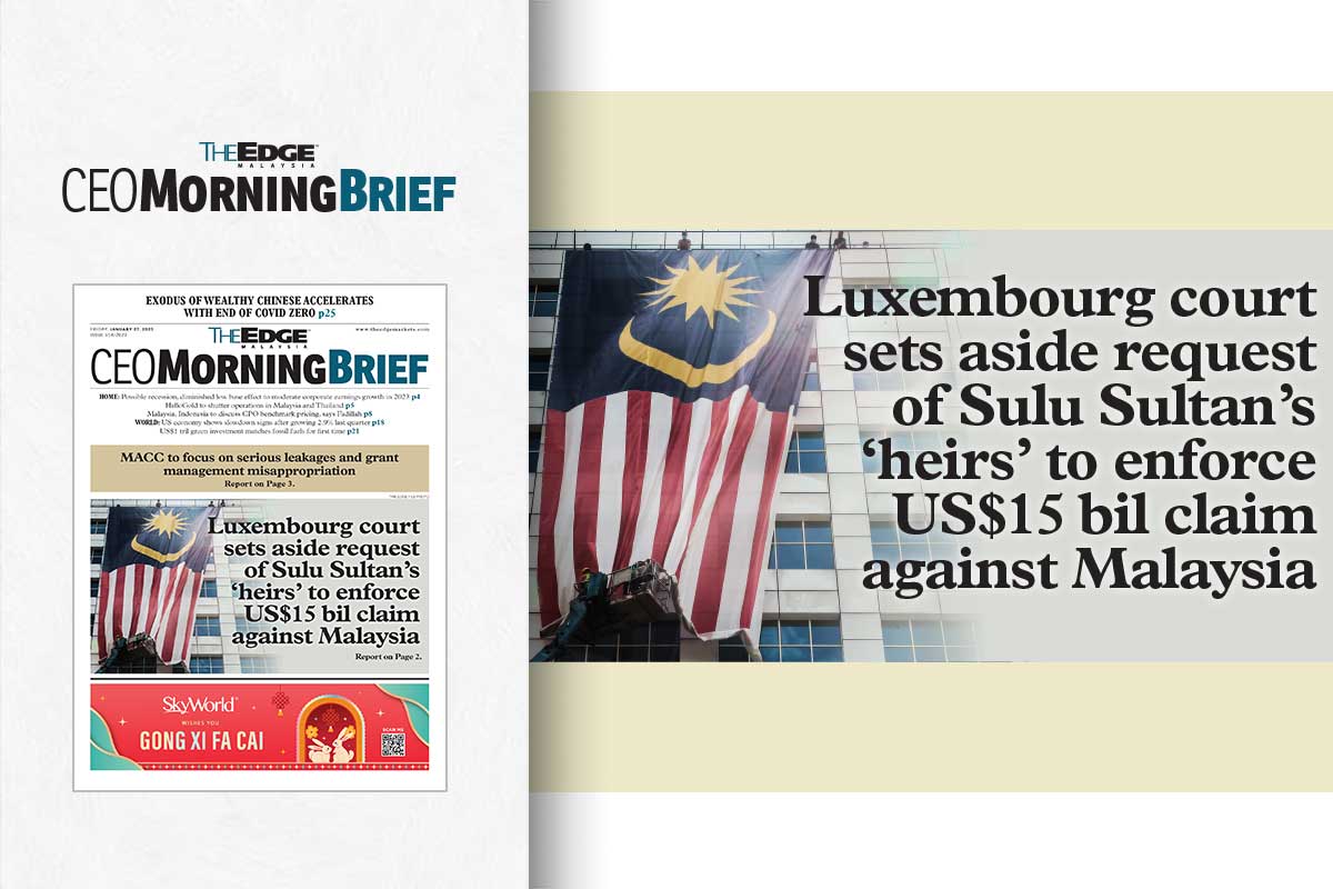 Luxembourg court sets aside request of Sultan Sulu’s ‘heirs’ to enforce US$15 bil claim against Malaysia