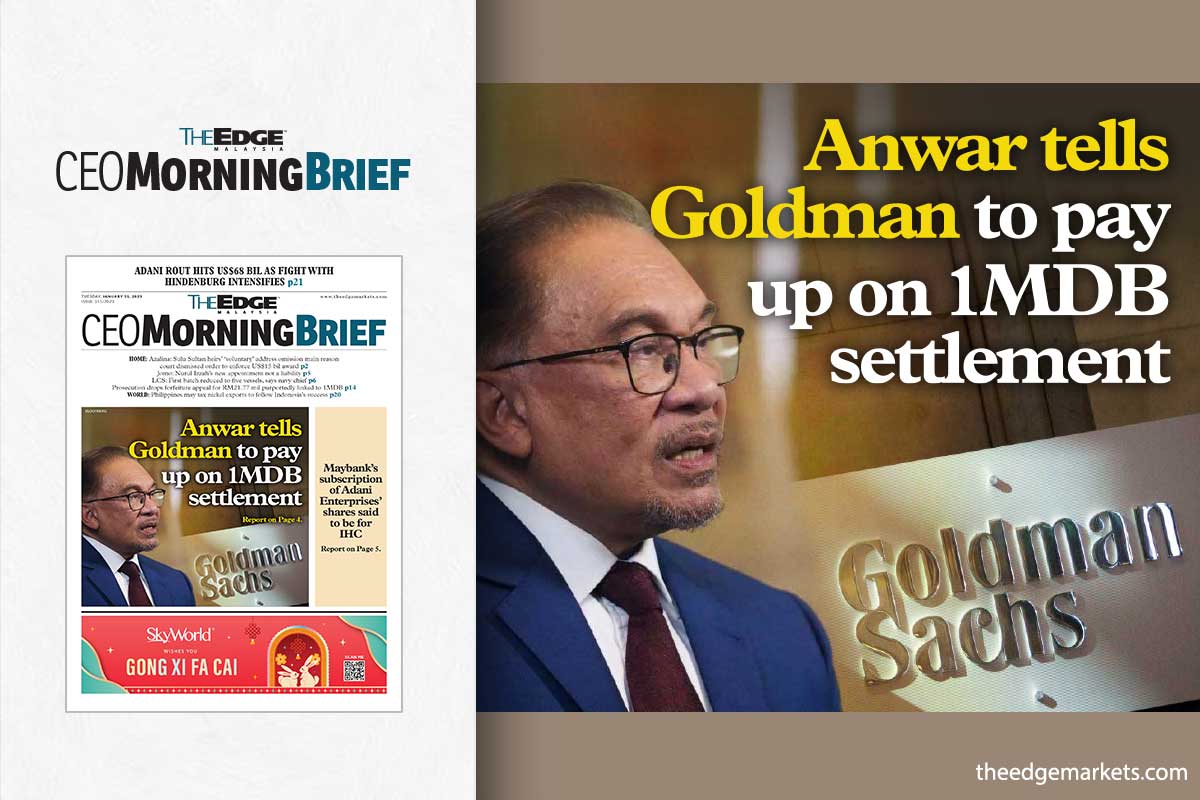 Anwar tells Goldman to pay up on 1MDB settlement