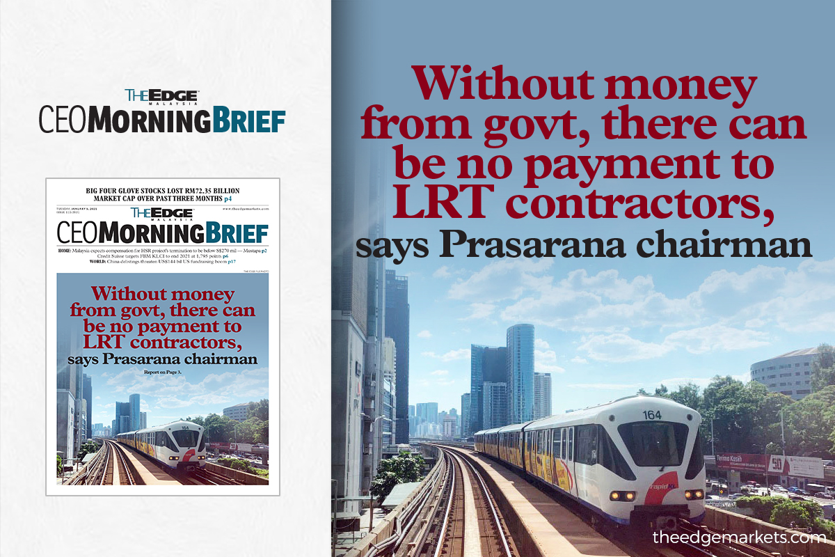 Without money from govt, there can be no payment to LRT contractors, says Prasarana chairman