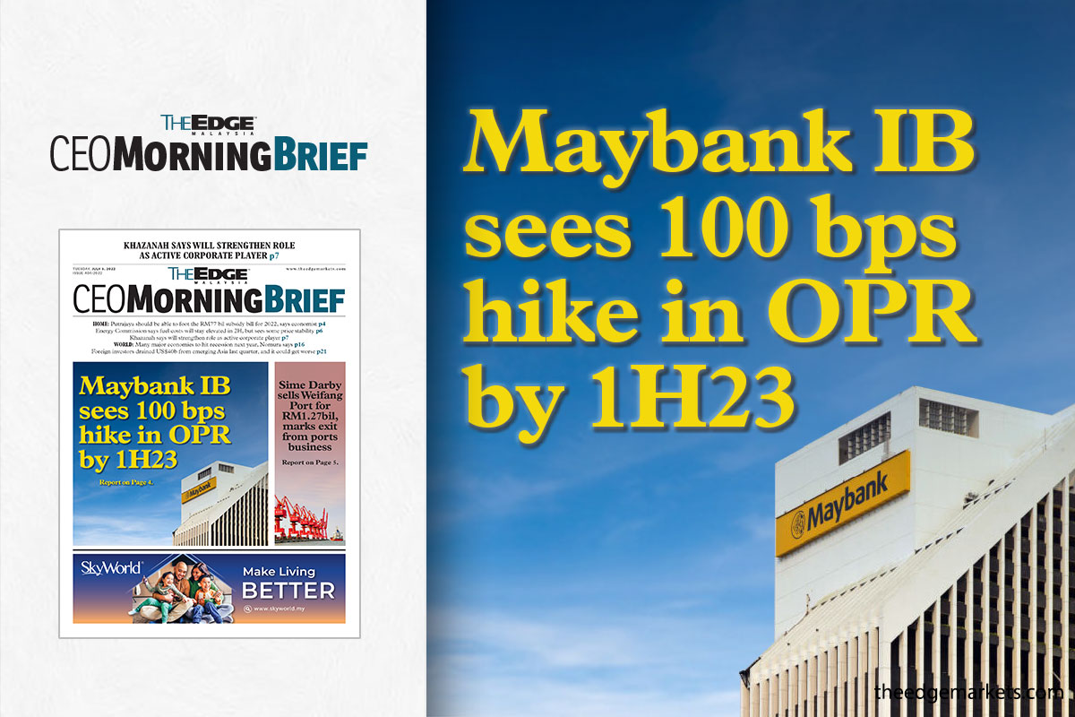 Maybank IB sees 100 bps hike in OPR by 1H23