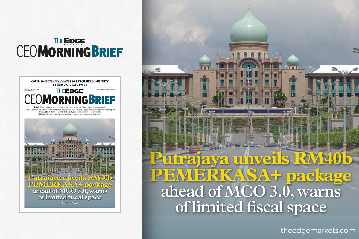 Putrajaya unveils RM40b PEMERKASA+ package ahead of MCO 3.0, warns of limited fiscal space