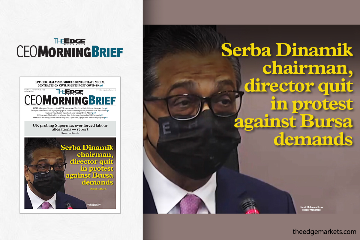 Serba Dinamik chairman, director quit in protest against Bursa demands