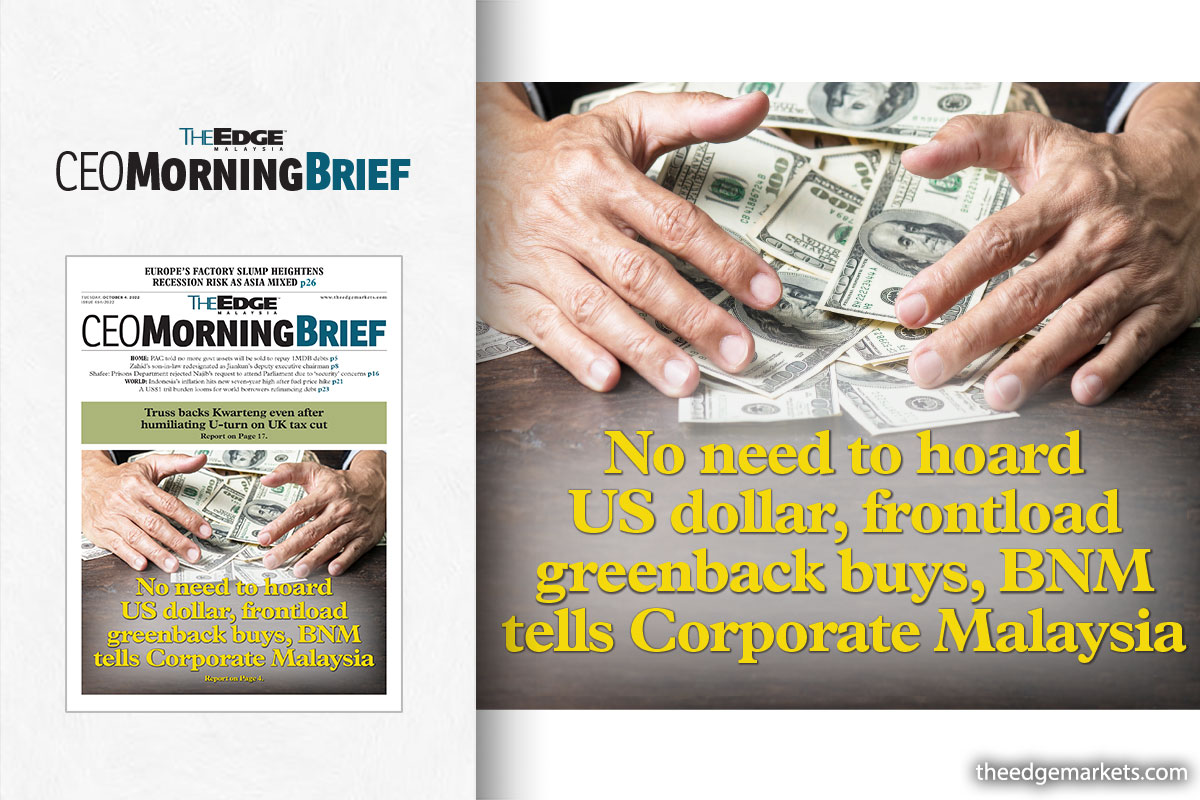 No need to hoard US dollar, frontload greenback buys, BNM tells Corporate Malaysia