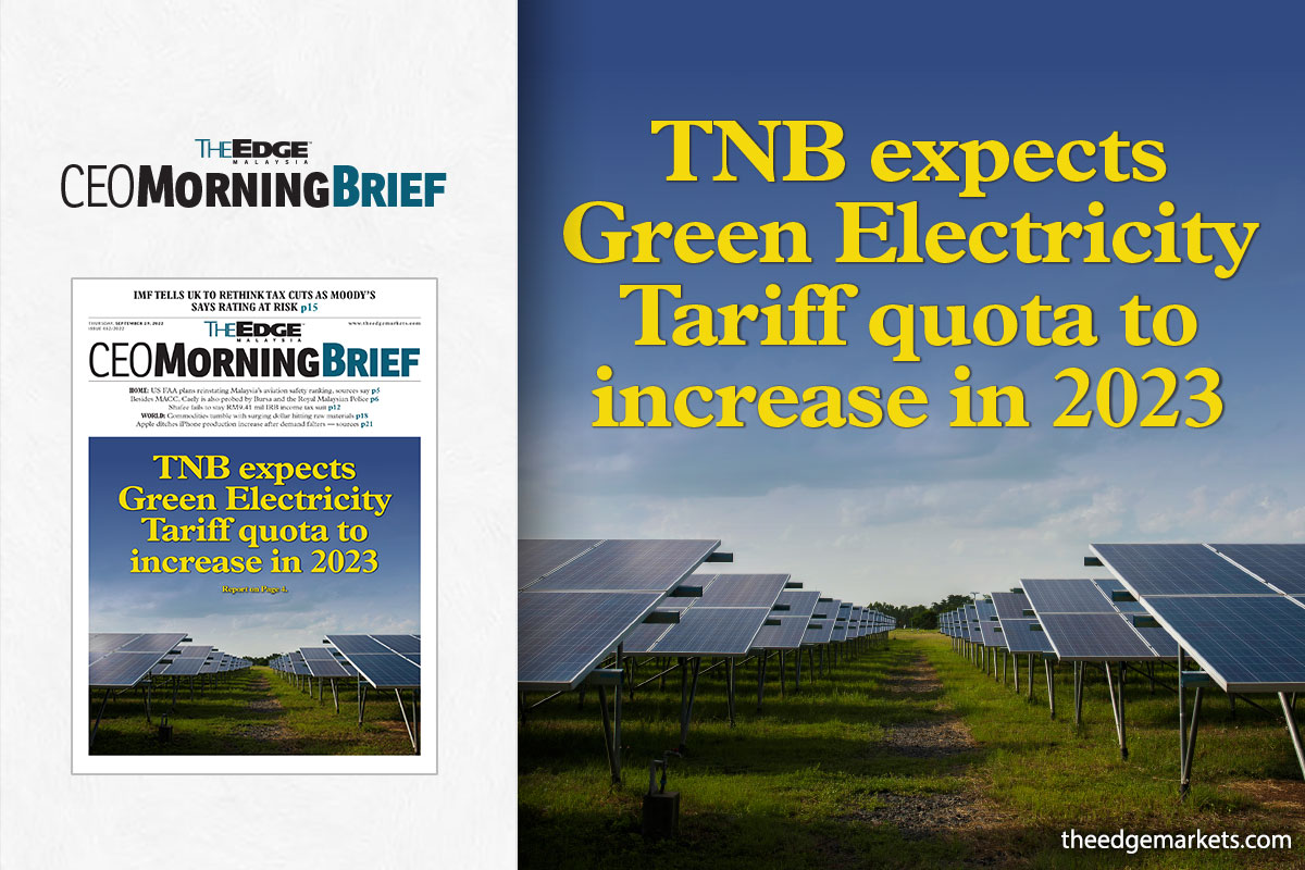 TNB expects Green Electricity Tariff quota to increase in 2023
