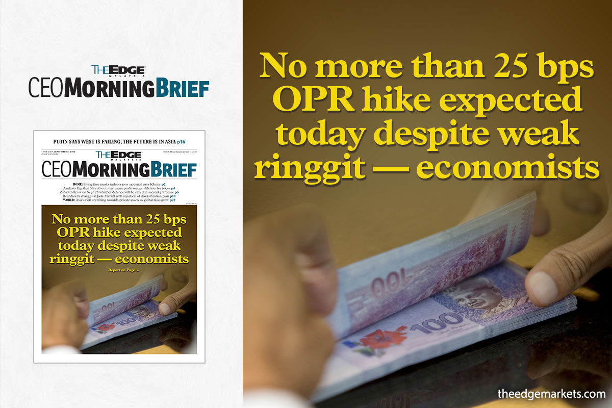 No more than 25 bps OPR hike expected on Thursday despite weak ringgit