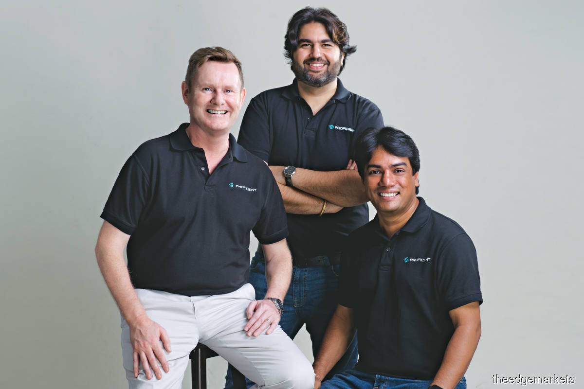 From left: Roche, Jitin and Dipankar are the co-founders of Proficient