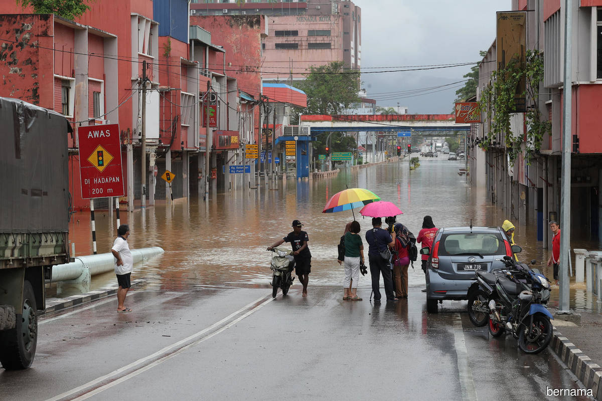 A file photo of the recent flood in Bandar Kota Tinggi, Johor.