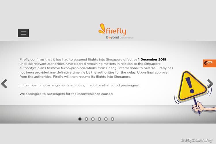 Firefly Confirms Flight Suspension Into Singapore The Edge Markets