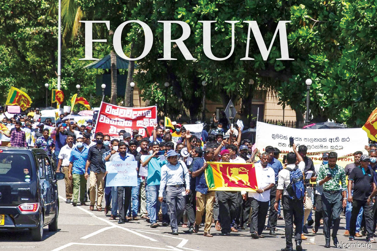 A demonstration during a national strike in Colombo on April 28. Sri Lanka’s president Gotabaya Rajapaksa is racing to secure funds from the International Monetary Fund as protesters seek to remove him from power.