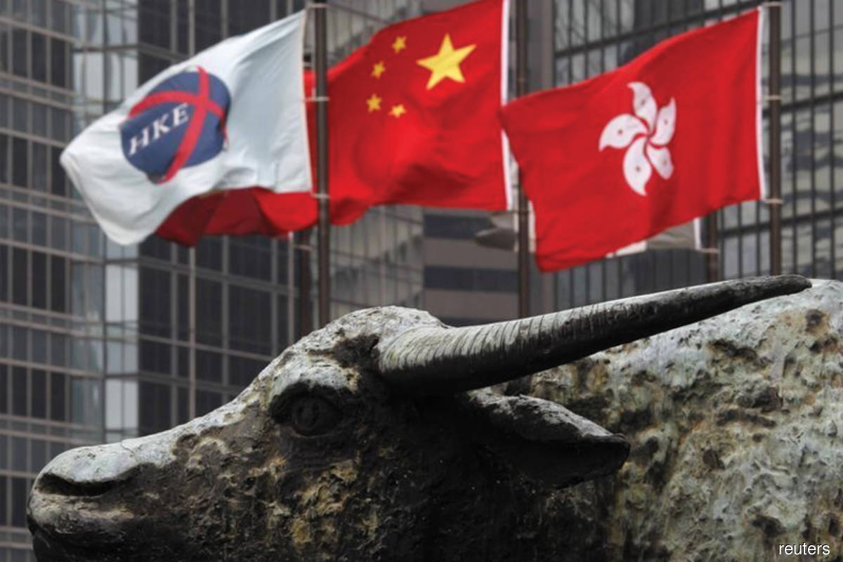 Hong Kong stocks rise after Fed hinted at rate pause, China mixed