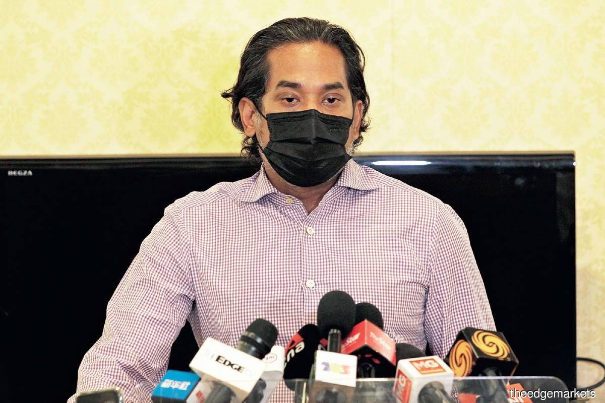 Khairy: If they do not get booster doses after February 2022, vaccination status will be deemed not fully vaccinated. They will not be eligible for the facilities provided to those who have been fully vaccinated against Covid-19. (Photo by Zahid Izzani Mohd Said/The Edge)