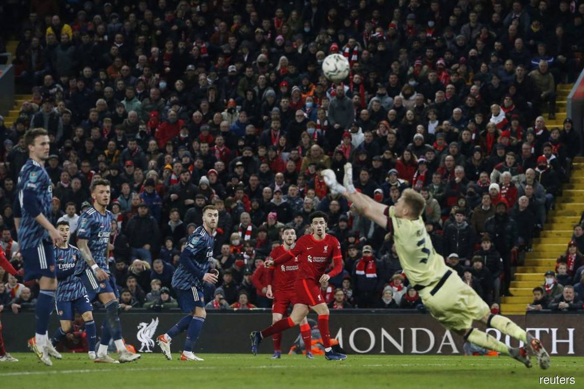 Liverpool held goalless by 10-man Arsenal in League Cup semi-final