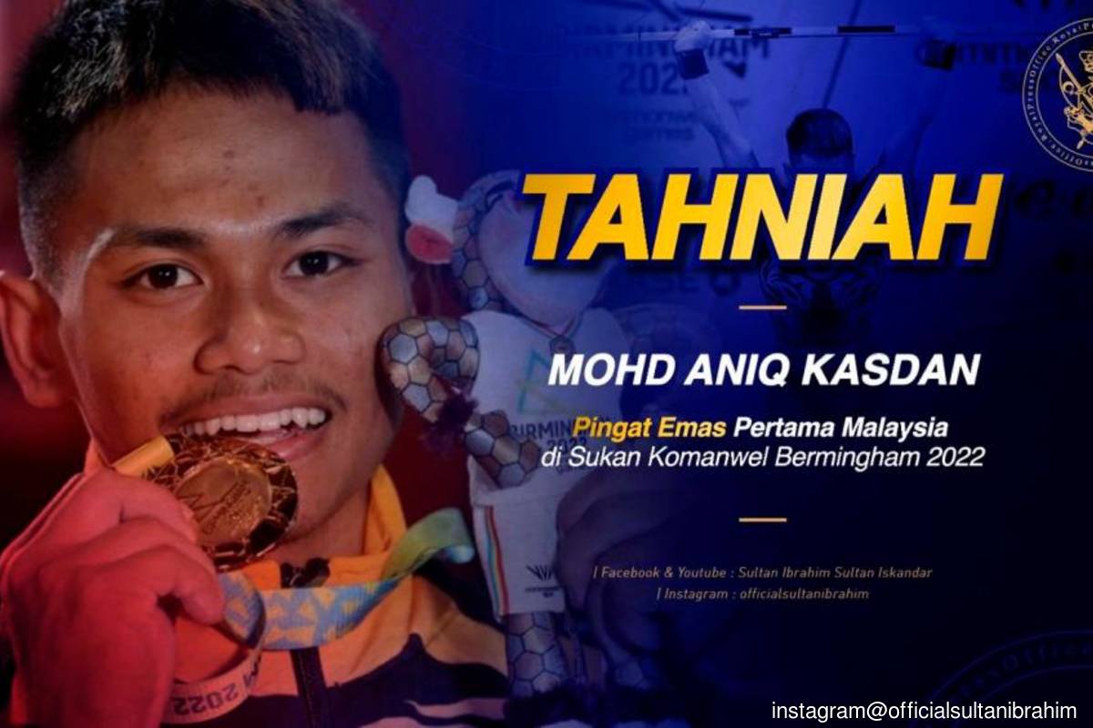 Commonwealth Games 2022: Sultan Ibrahim congratulates Mohamad Aniq for winning country's first gold medal