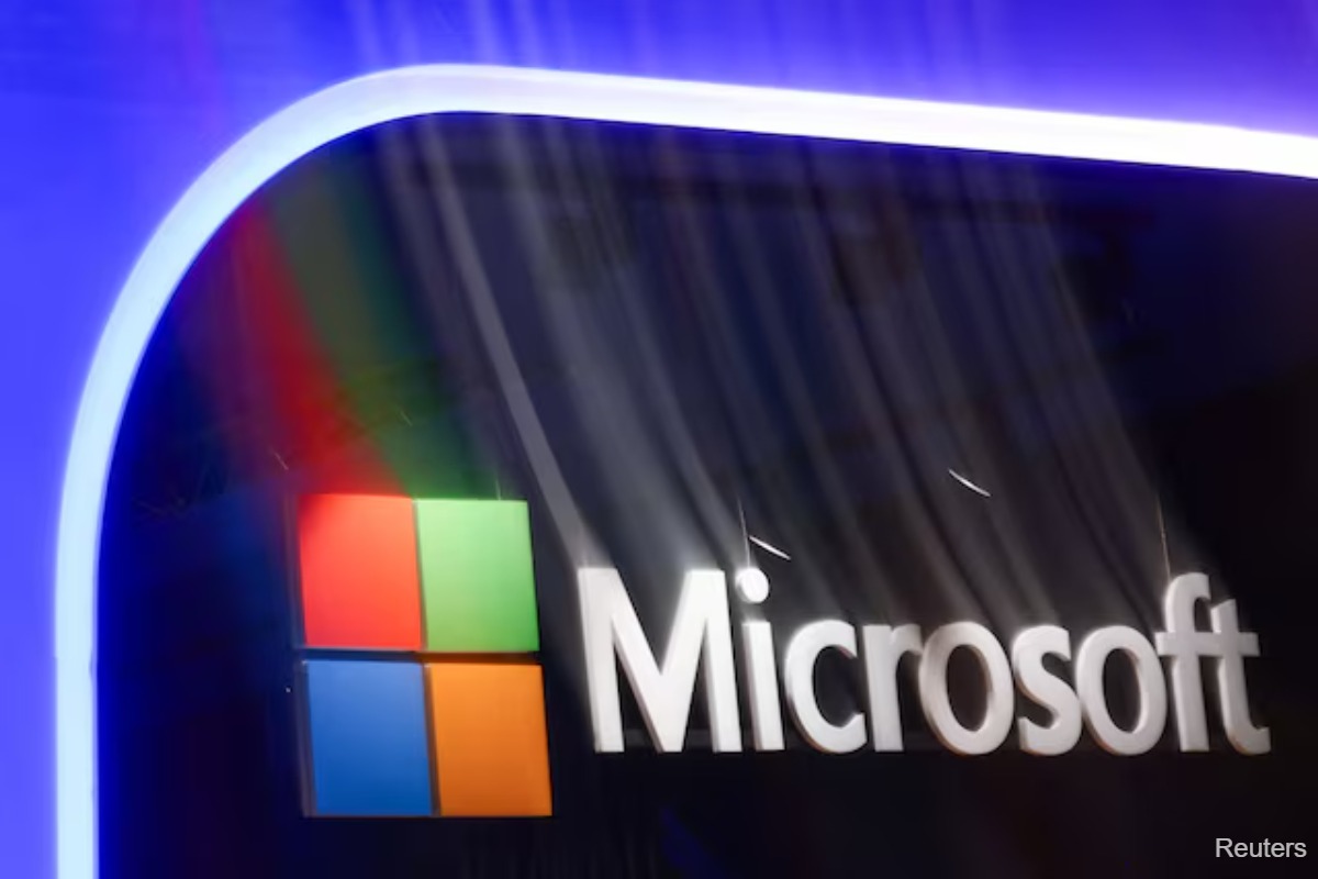 Microsoft logo at tech innovation fair