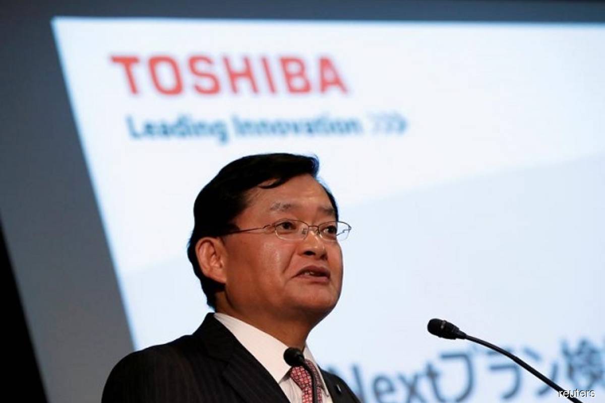 Toshiba Corp's CEO Nobuaki Kurumatani attends a news conference at the company's HQ in Tokyo, Japan on May 15, 2018 (Reuters filepix by Issei Kato)