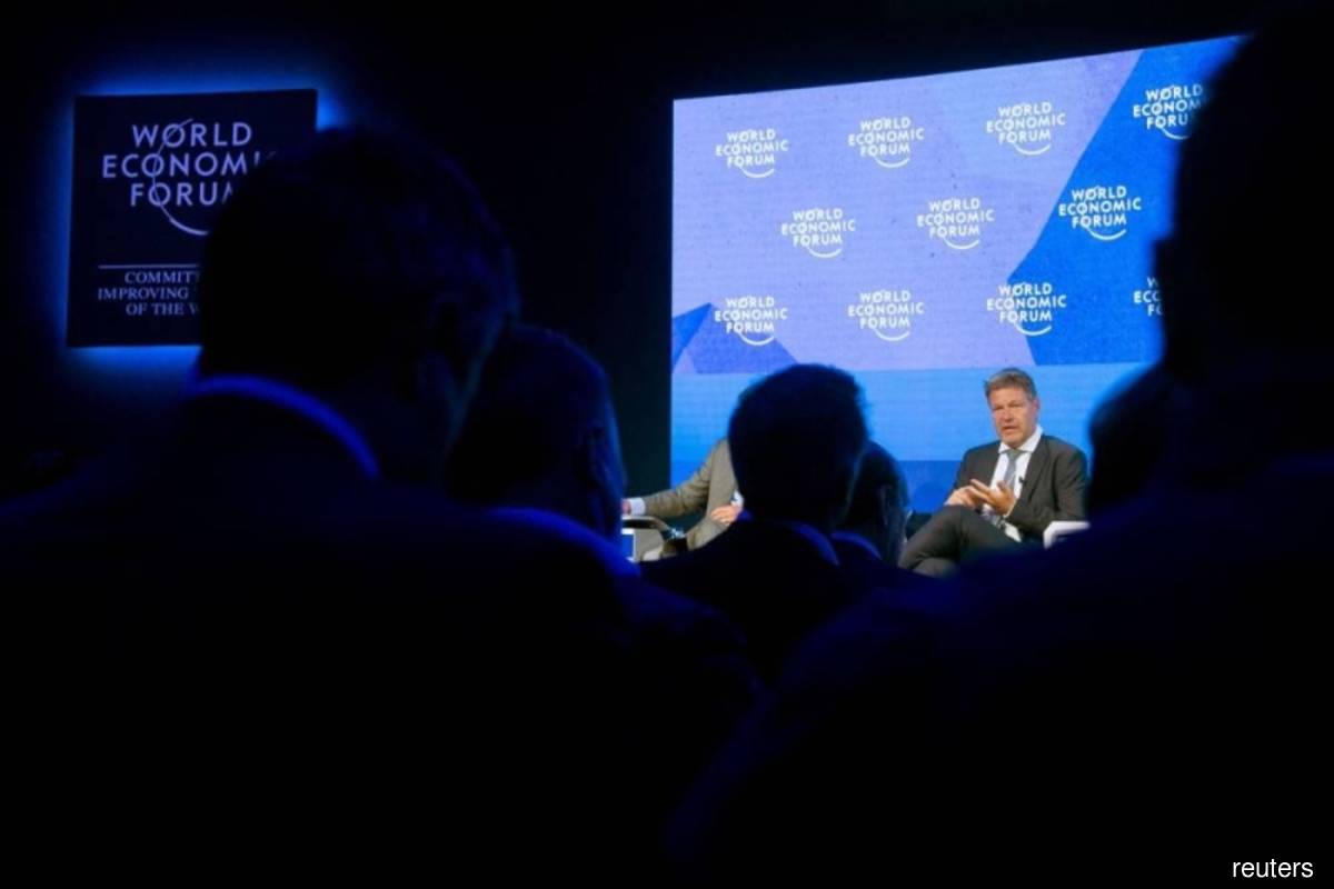 German Economic and Climate Protection Minister Robert Habeck speaks during a panel discussion at the World Economic Forum 2022 (WEF) in the Alpine resort of Davos, Switzerland, on Monday May 23, 2022. (Photo by Reuters)