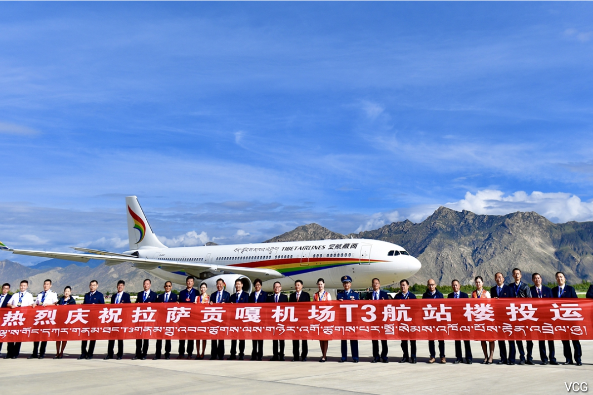 With the new terminal, the airport is expected to meet an annual handling capacity of 9 million passengers and 80,000 metric tons of cargo, handling more than 75 percent of the passenger flow of all airports in Tibet, according to the airport.