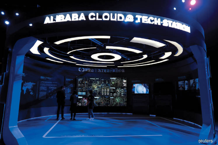 A booth introducing Alibaba Cloud services during Alibaba Group’s 11.11 Singles’ Day global shopping festival in Shenzhen, China