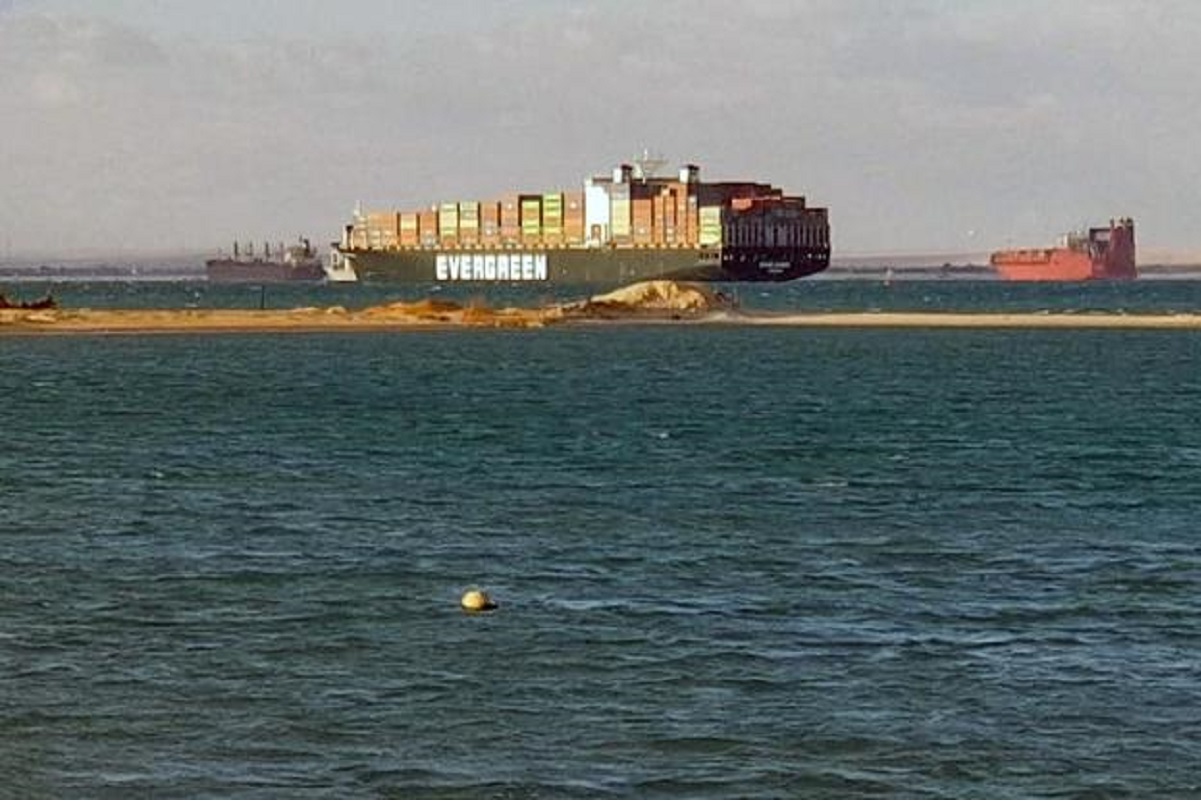 Ship Ever Given, one of the world's largest container ships, is seen after it was fully floated in Suez Canal, Egypt, March 29, 2021. (Photo by Reuters)