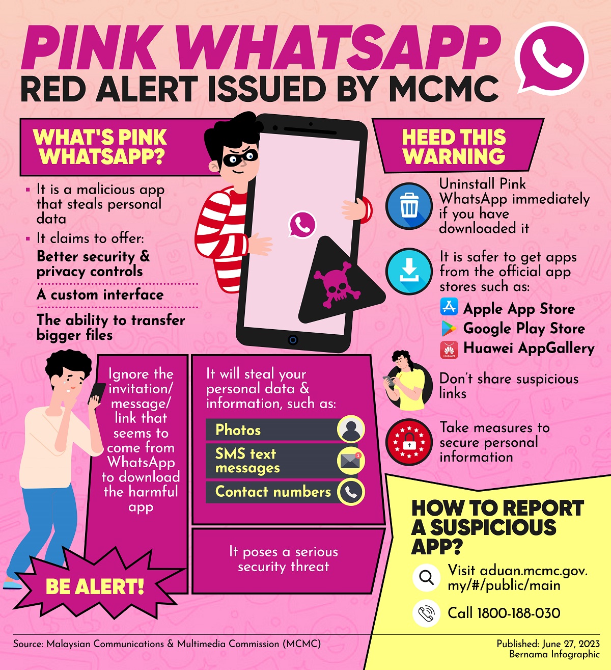 MCMC Urges Public Not to Download Malicious ‘Pink Whatsapp’ Application ...