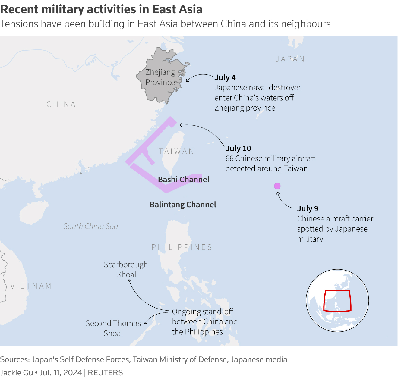 Taiwan monitors Chinese military surge, calls China a threat to stability