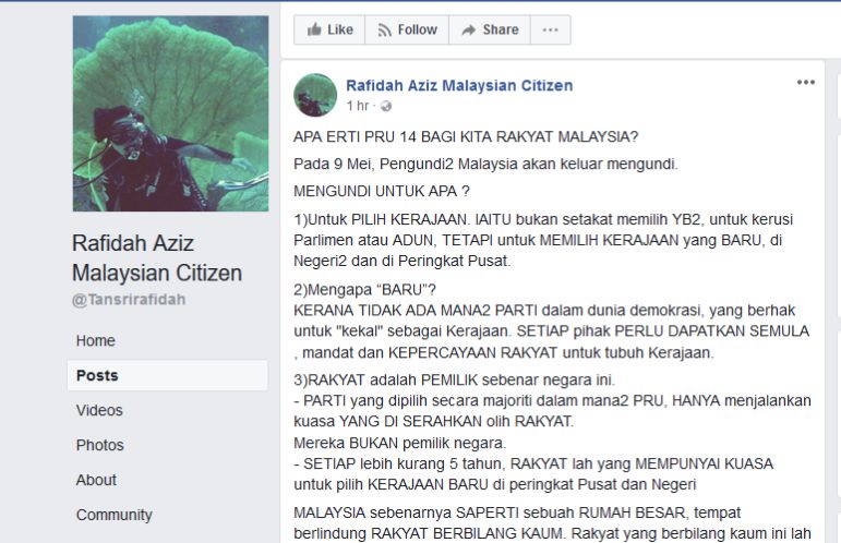 Choose Pakatan Harapan, Rafidah urges Malaysians