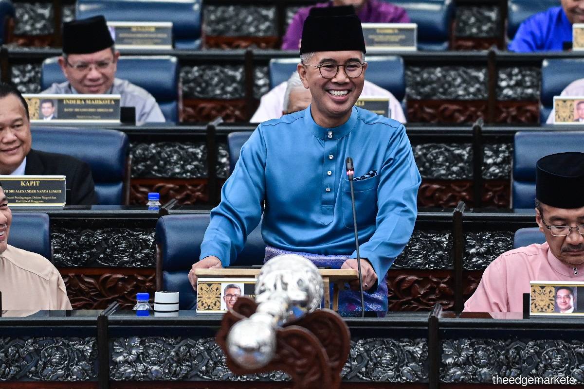 Finance Minister Tengku Datuk Seri Zafrul Abdul Aziz presenting the Budget 2023 at Parliament in Kuala Lumpur on Oct 7, 2022. Photo by Suhaimi Yusuf/The Edge