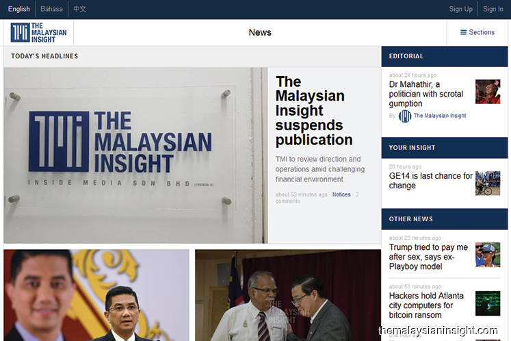 The Malaysian Insight To Suspend Publication Next Week The Edge Markets