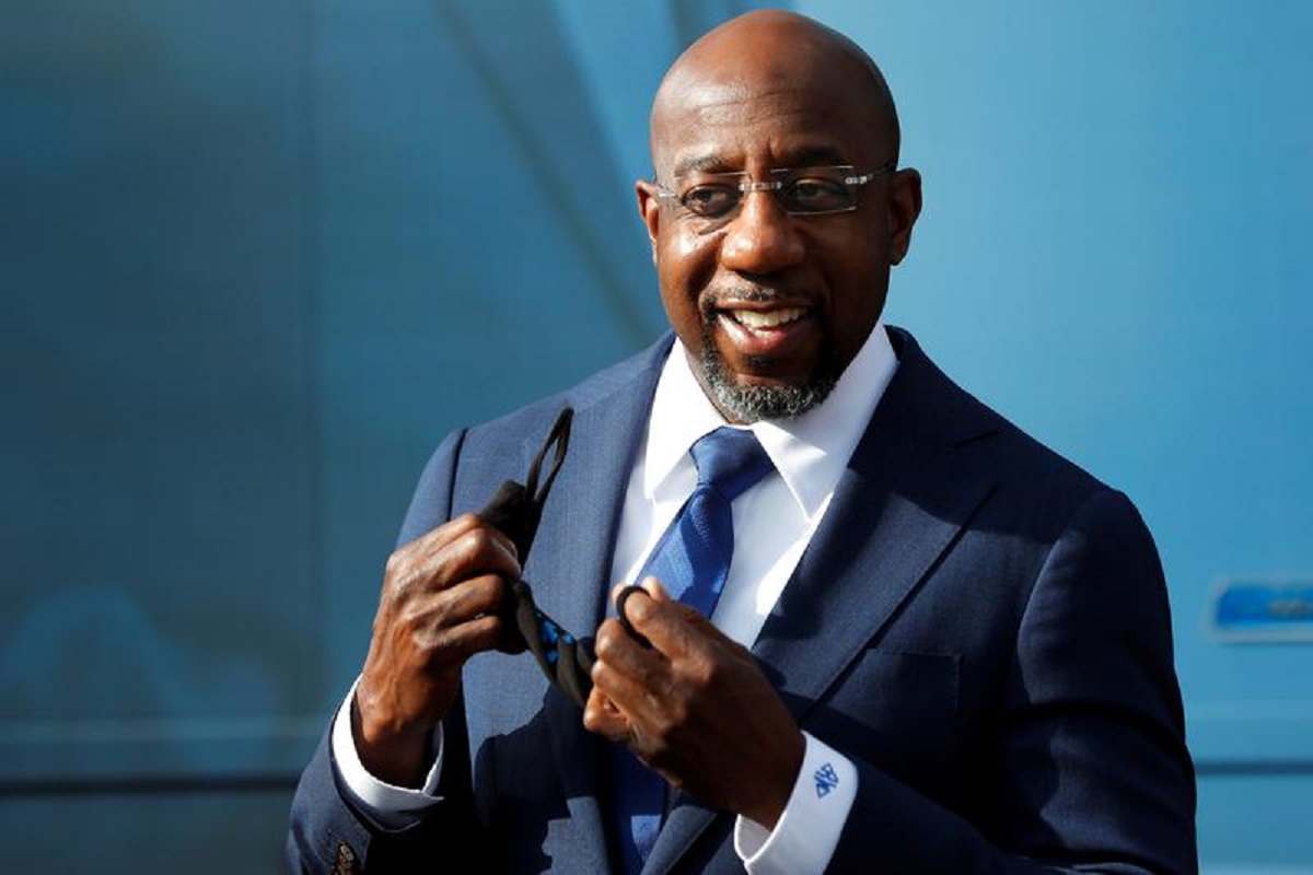 Democratic US Senate candidate Raphael Warnock